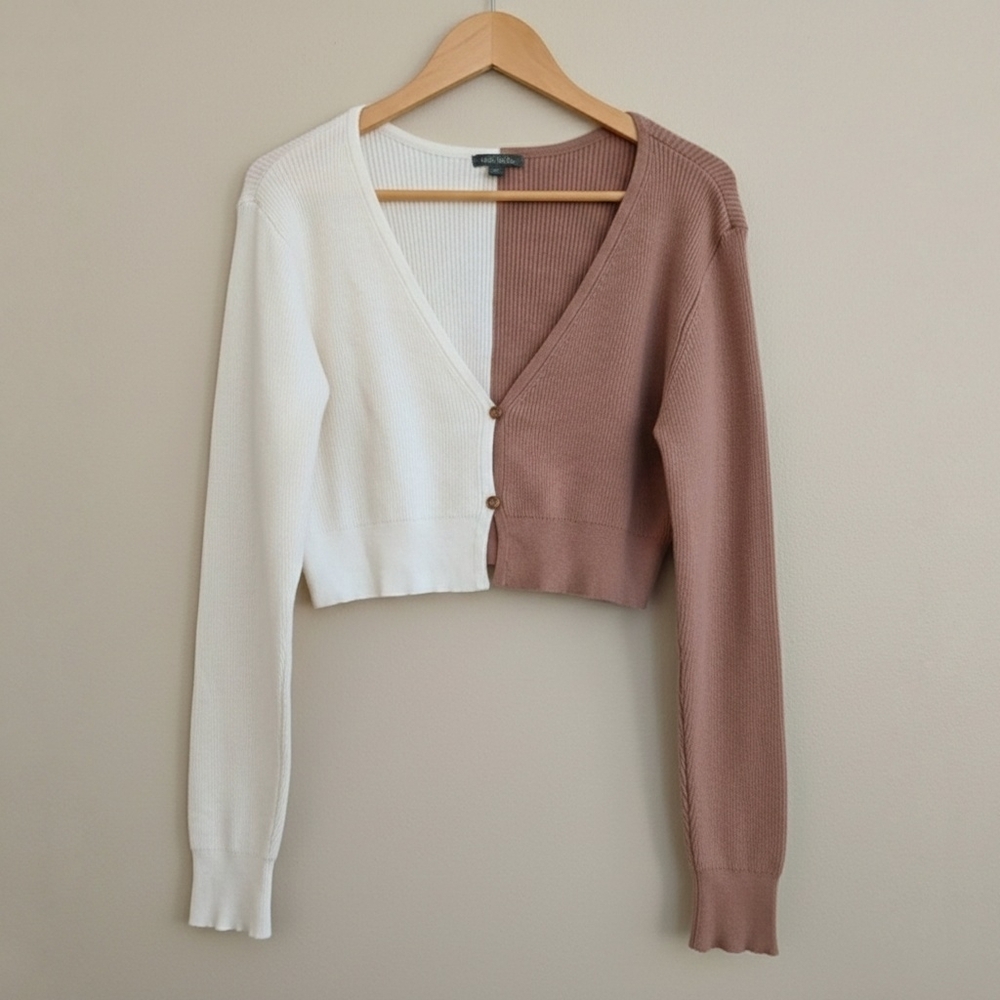 Wild Fable | Two-Tone Cropped Cardigan - XL - Picture 4 of 6